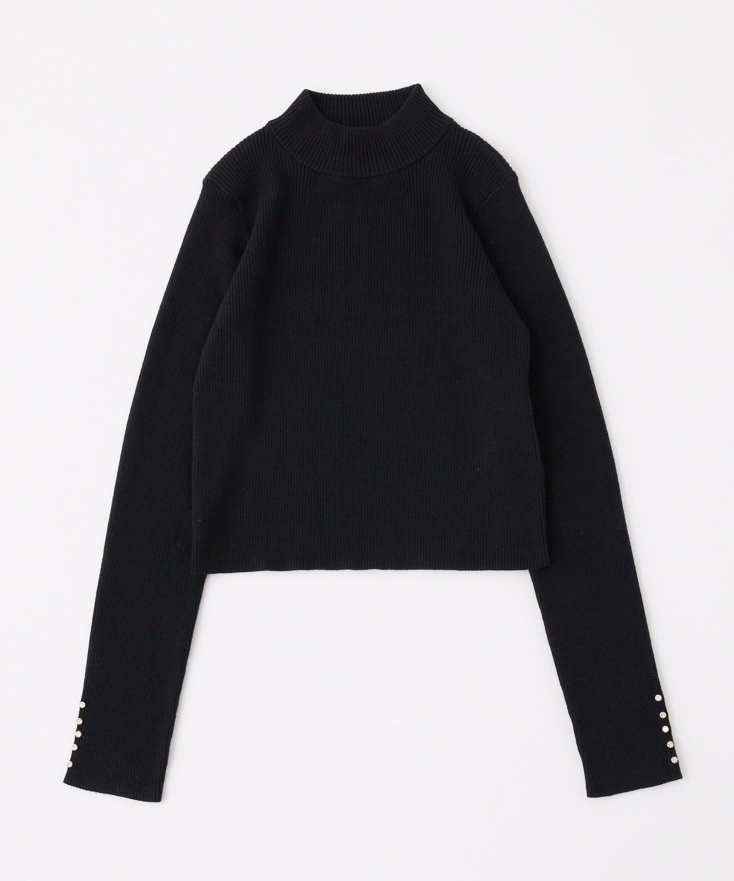 袖釦裝飾高領針織衫