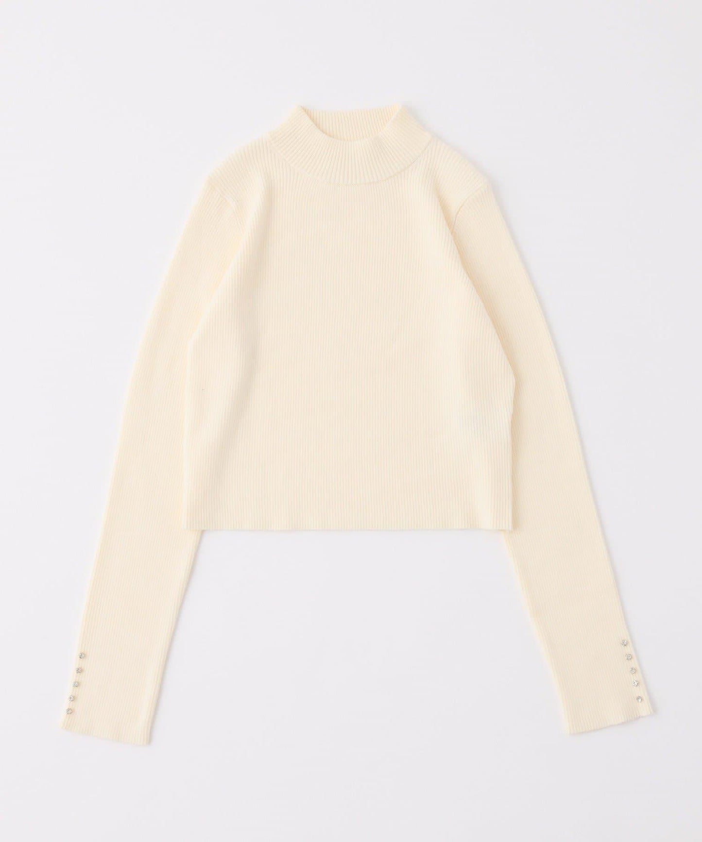 袖釦裝飾高領針織衫