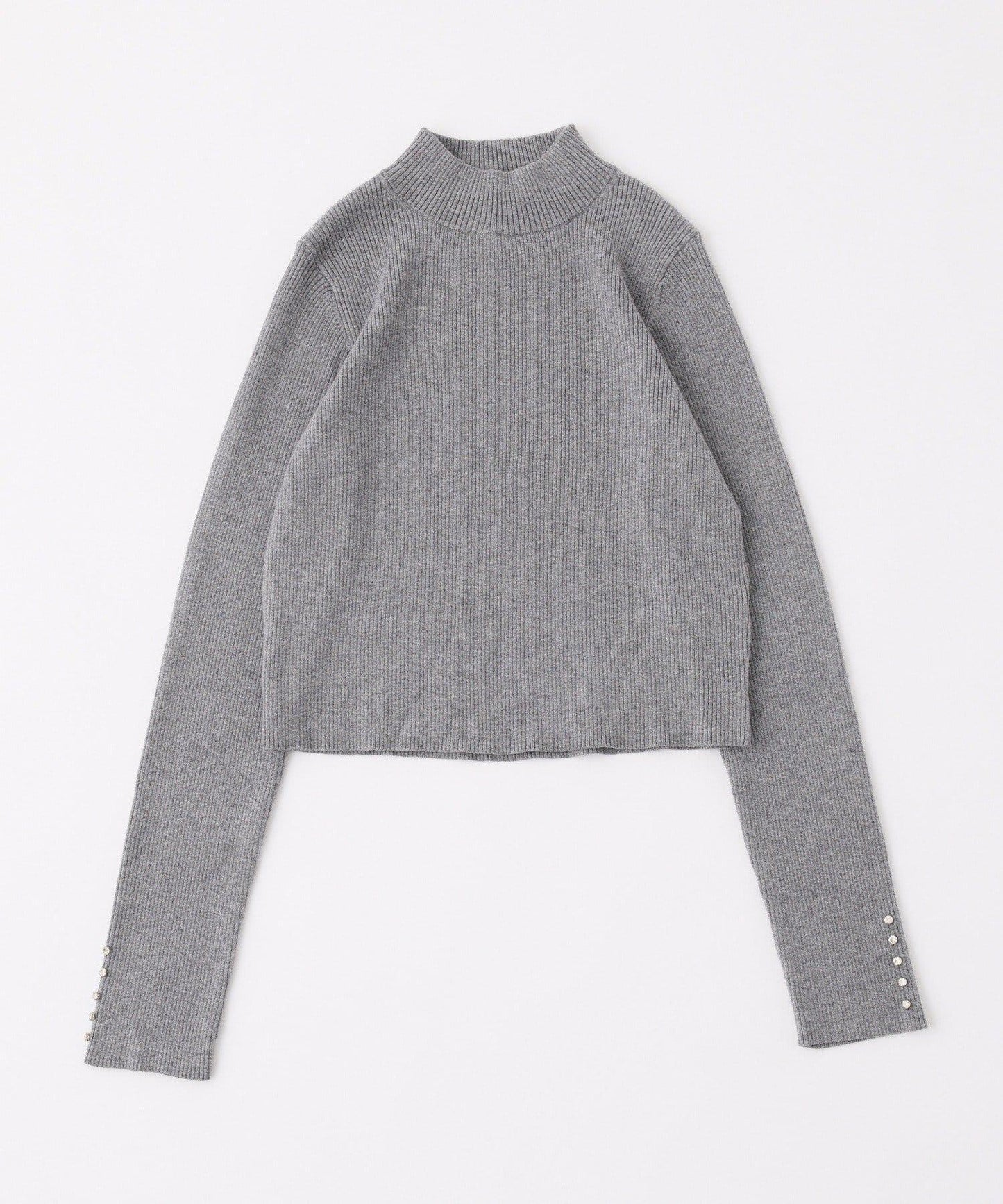 袖釦裝飾高領針織衫