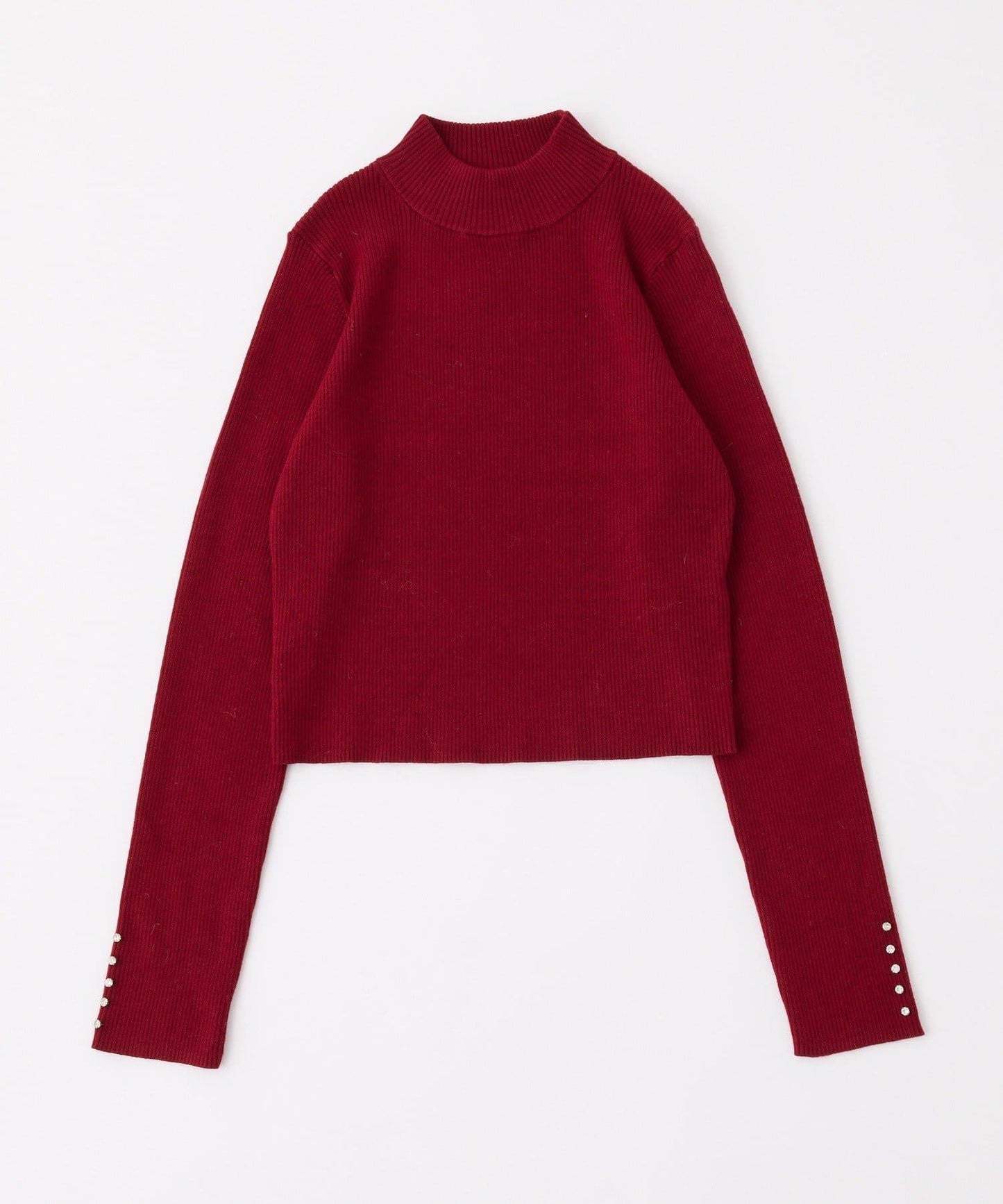 袖釦裝飾高領針織衫