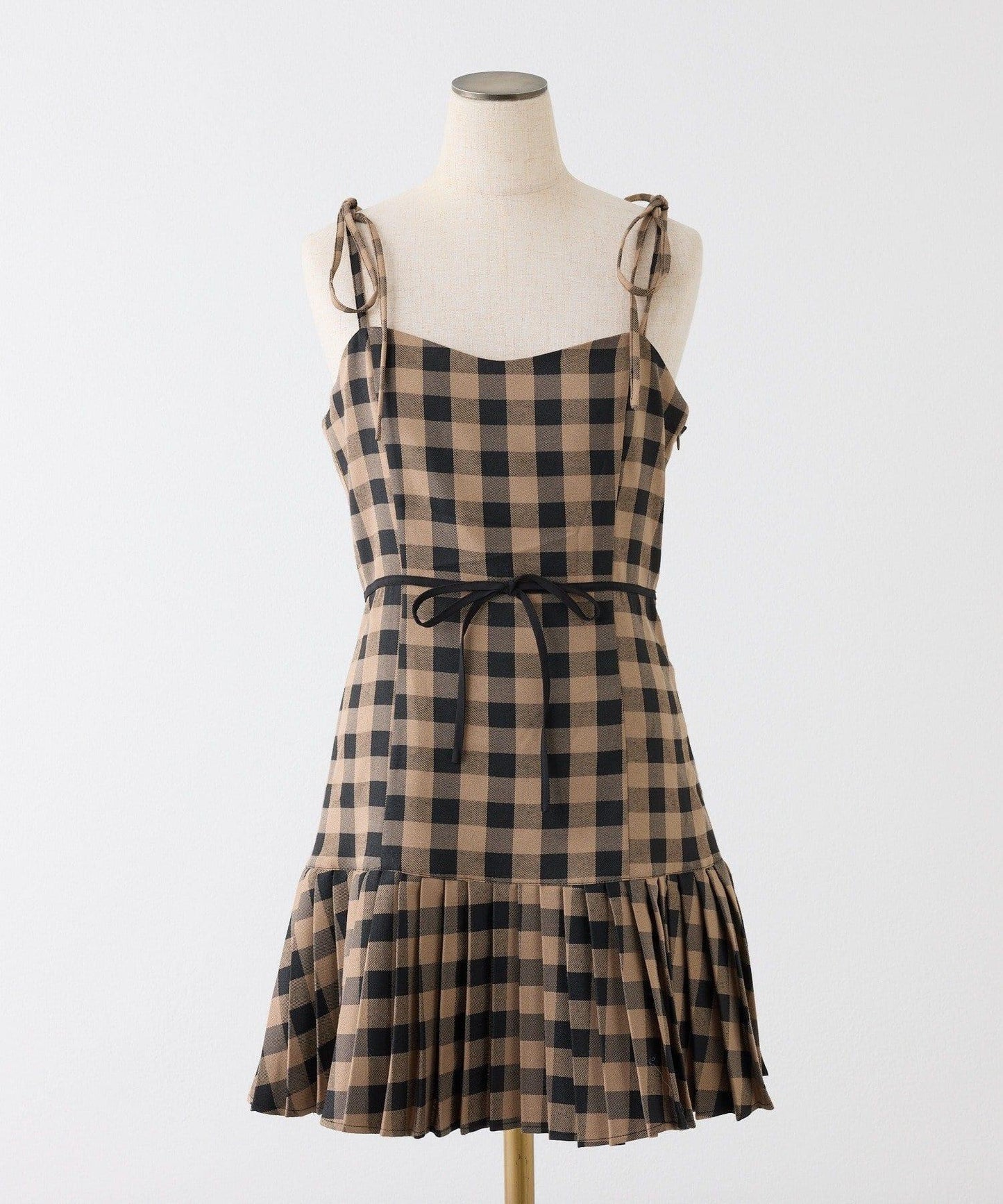 肩帶蝴蝶結連衣裙