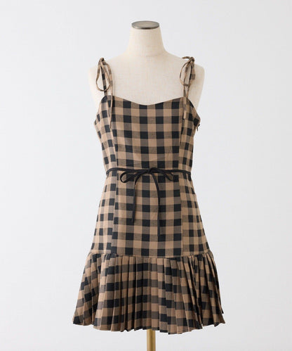 肩帶蝴蝶結連衣裙