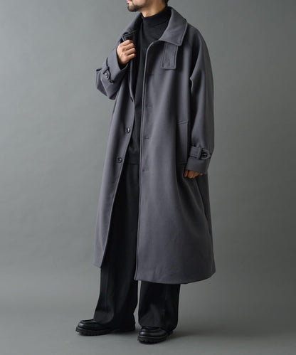 科技羊毛單排扣長款大衣