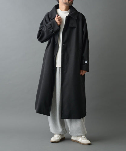 科技羊毛單排扣長款大衣