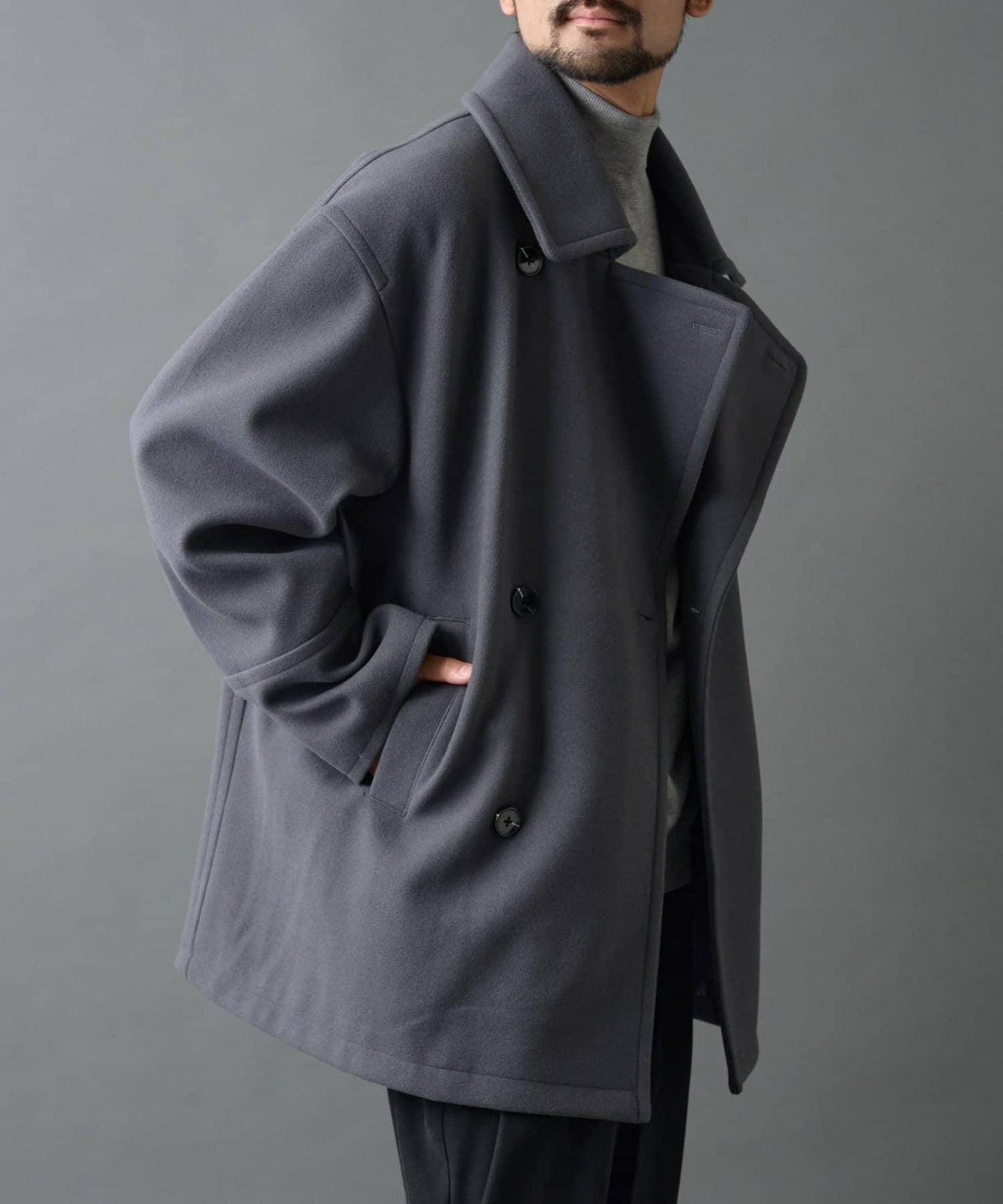 科技羊毛雙面半大衣