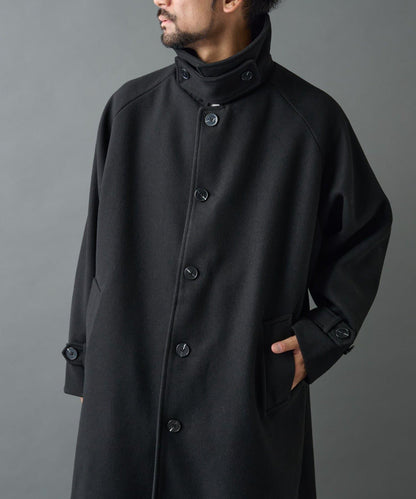 科技羊毛單排扣長款大衣