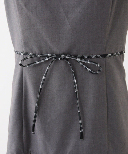 肩帶蝴蝶結連衣裙