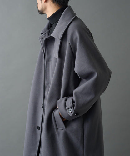 科技羊毛單排扣長款大衣