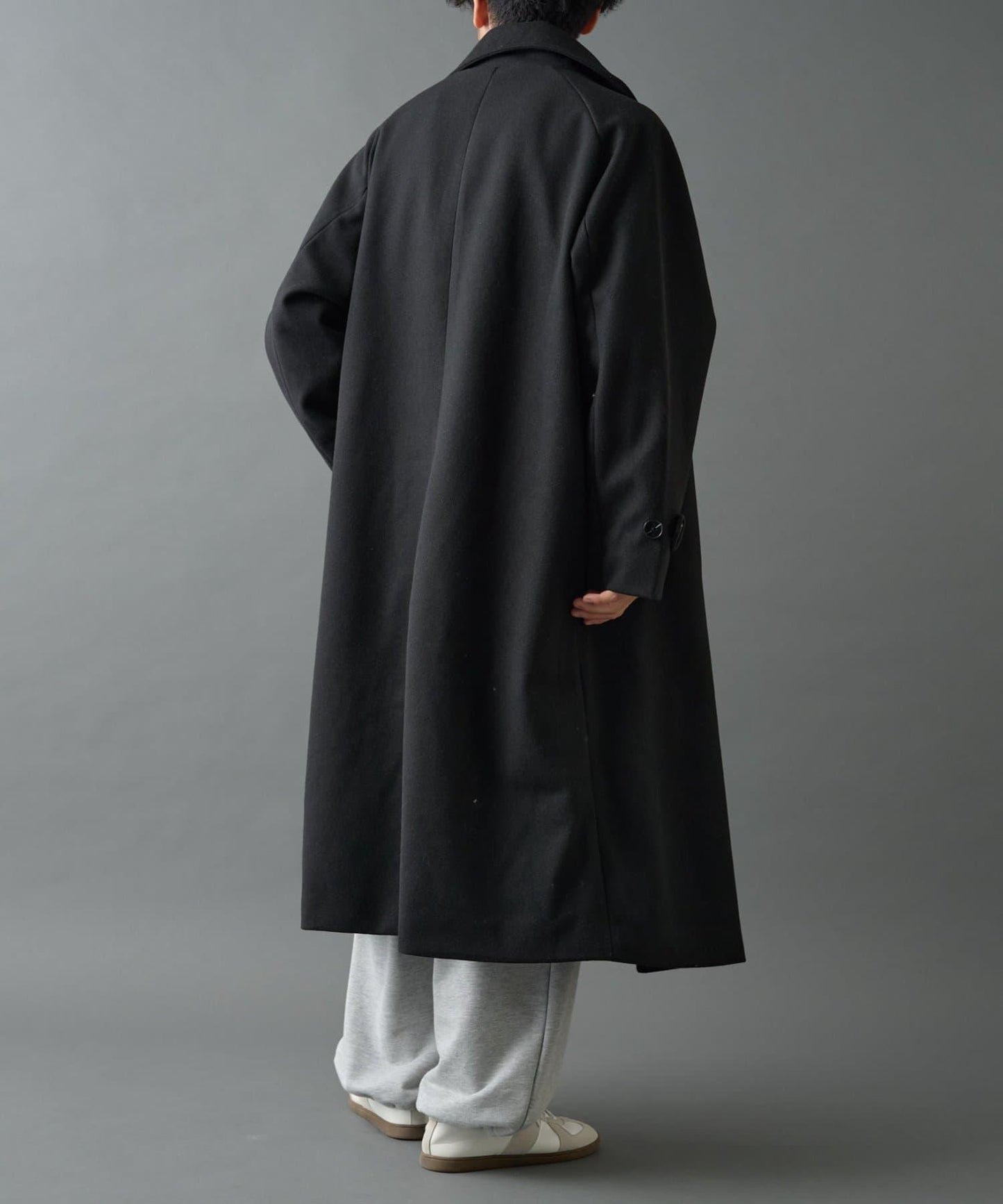 科技羊毛單排扣長款大衣