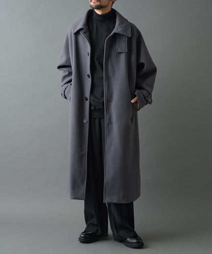 科技羊毛單排扣長款大衣