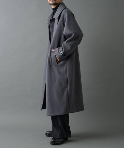 科技羊毛單排扣長款大衣