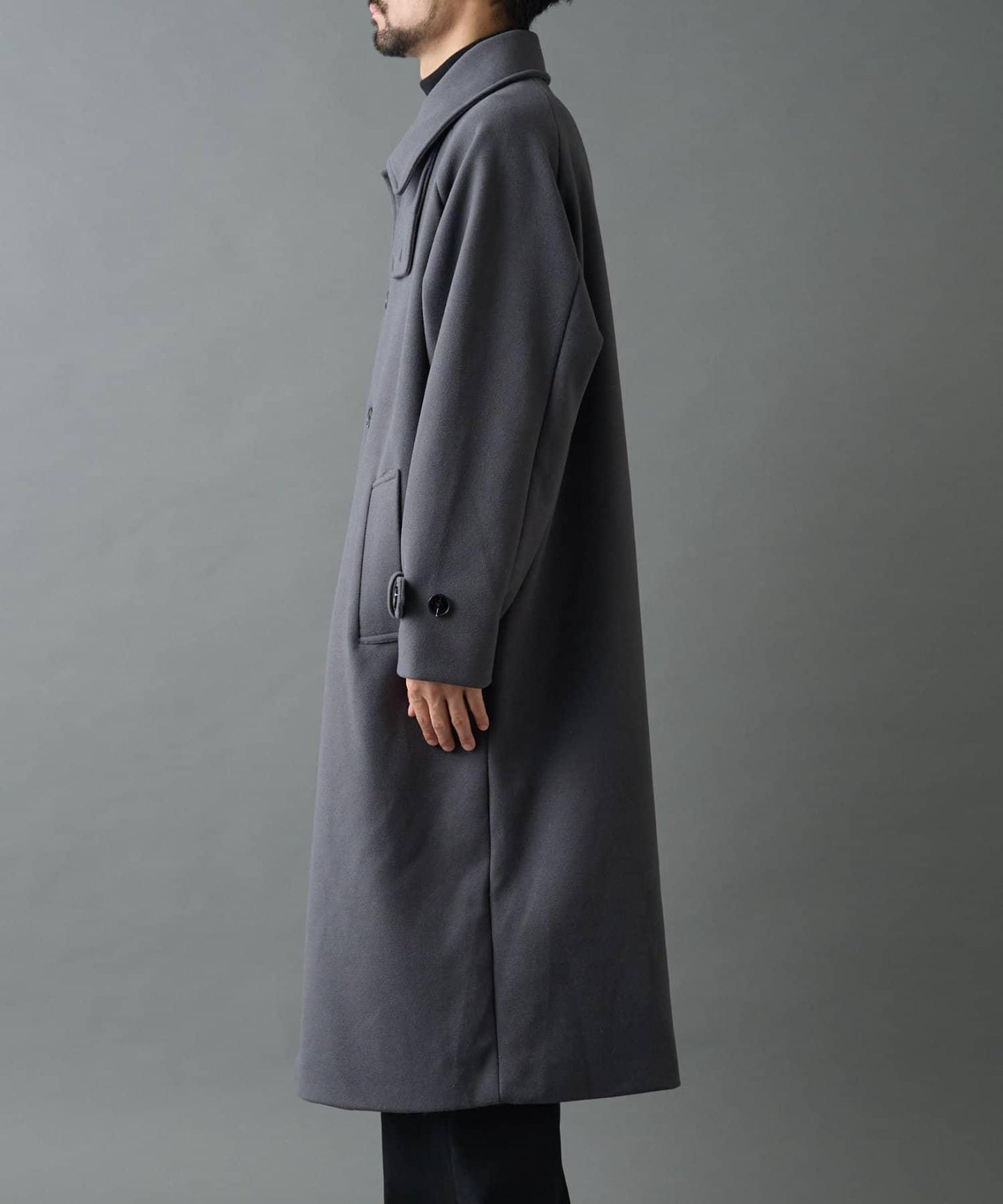 科技羊毛單排扣長款大衣