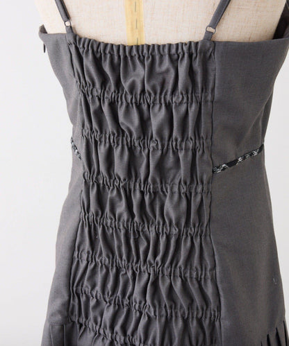 肩帶蝴蝶結連衣裙