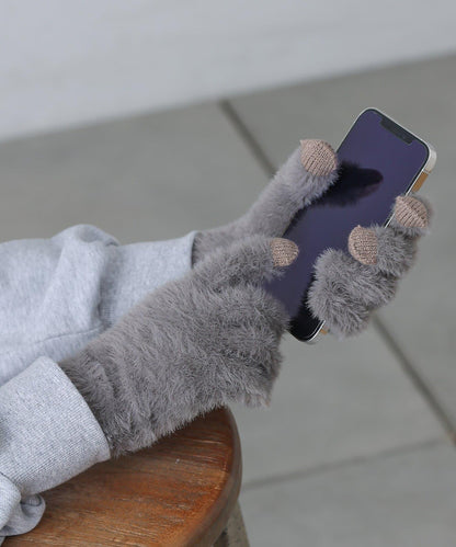 【復刻】可觸屏仿馬海毛保溼處理手套