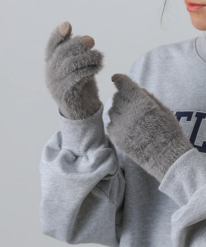 【復刻】可觸屏仿馬海毛保溼處理手套