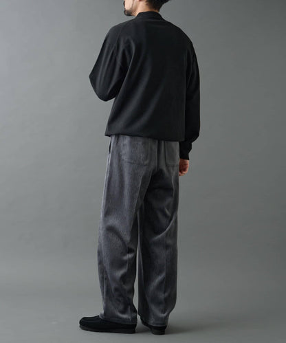 漸變色磨毛直筒西裝褲