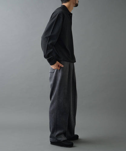 漸變色磨毛直筒西裝褲