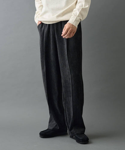 漸變色磨毛直筒西裝褲