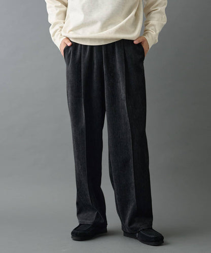 漸變色磨毛直筒西裝褲