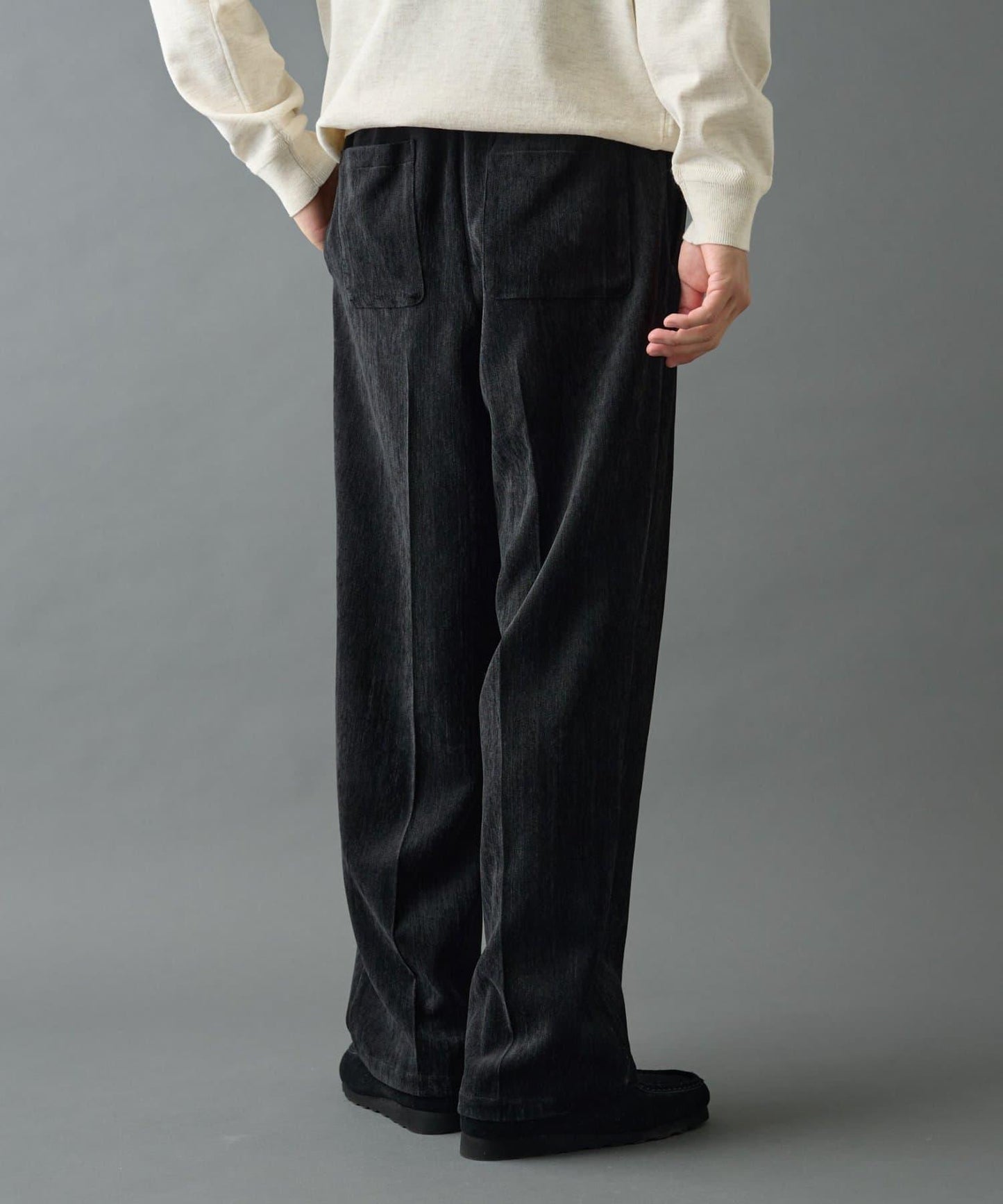 漸變色磨毛直筒西裝褲