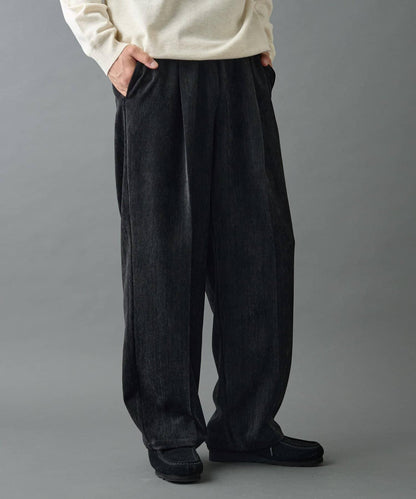 漸變色磨毛直筒西裝褲