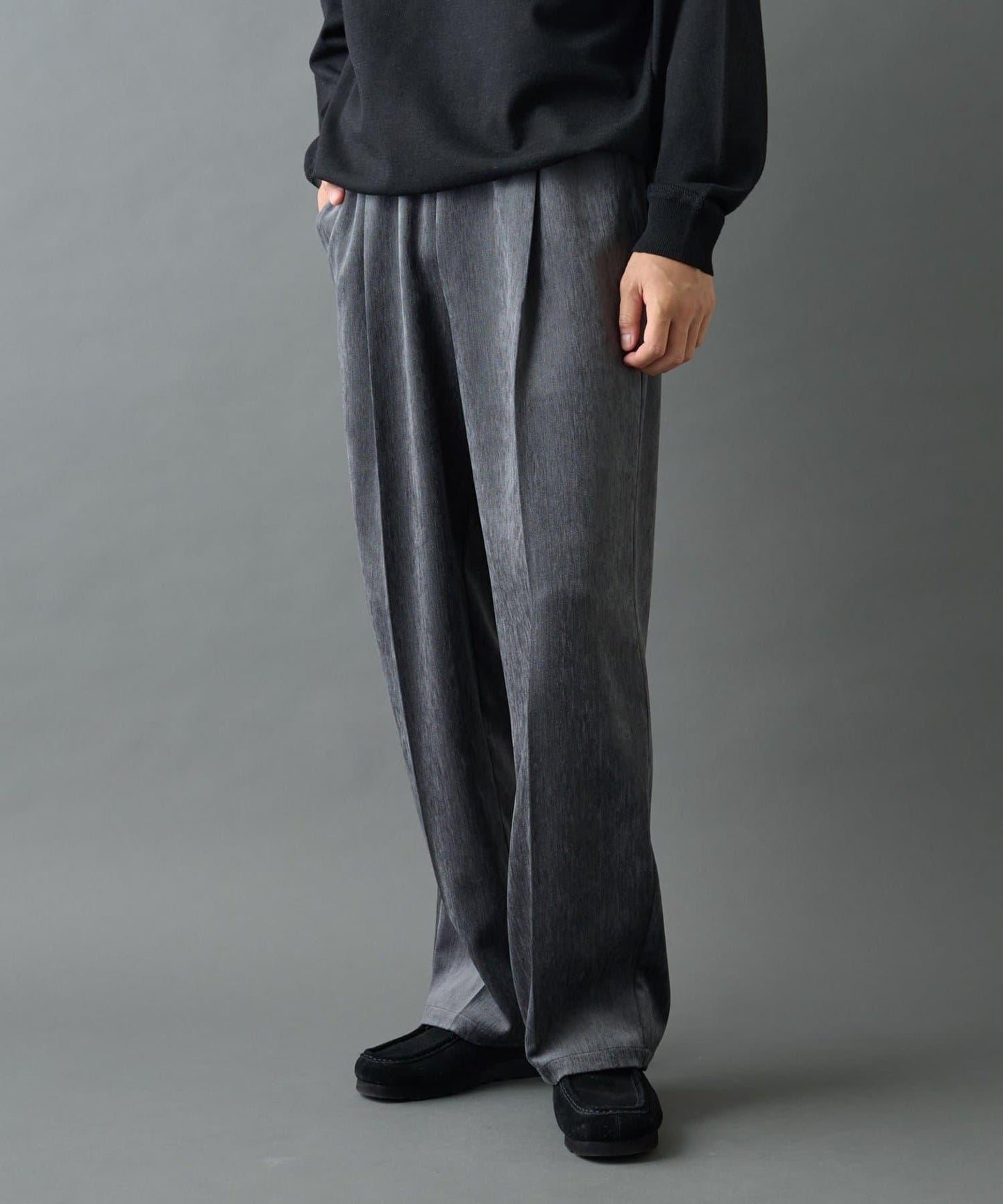 漸變色磨毛直筒西裝褲