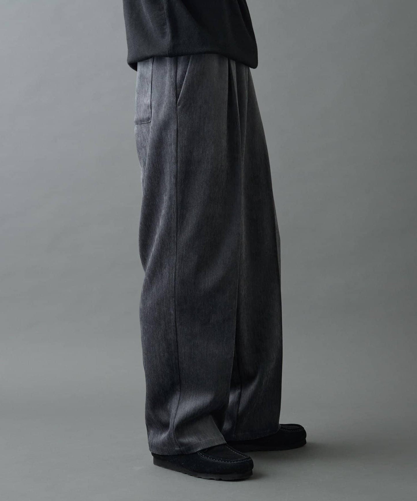 漸變色磨毛直筒西裝褲