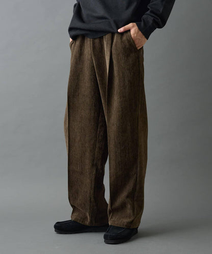 漸變色磨毛直筒西裝褲