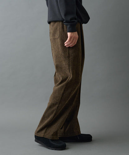 漸變色磨毛直筒西裝褲