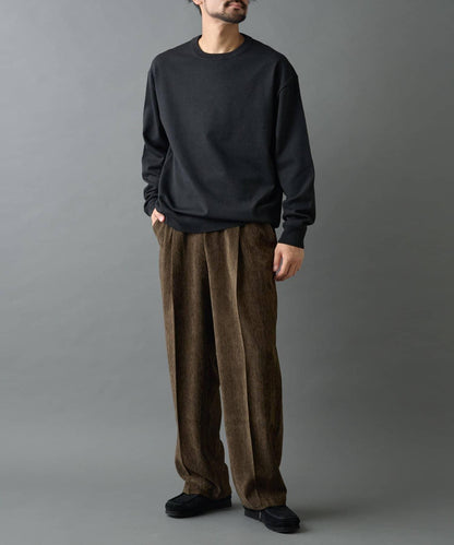 漸變色磨毛直筒西裝褲