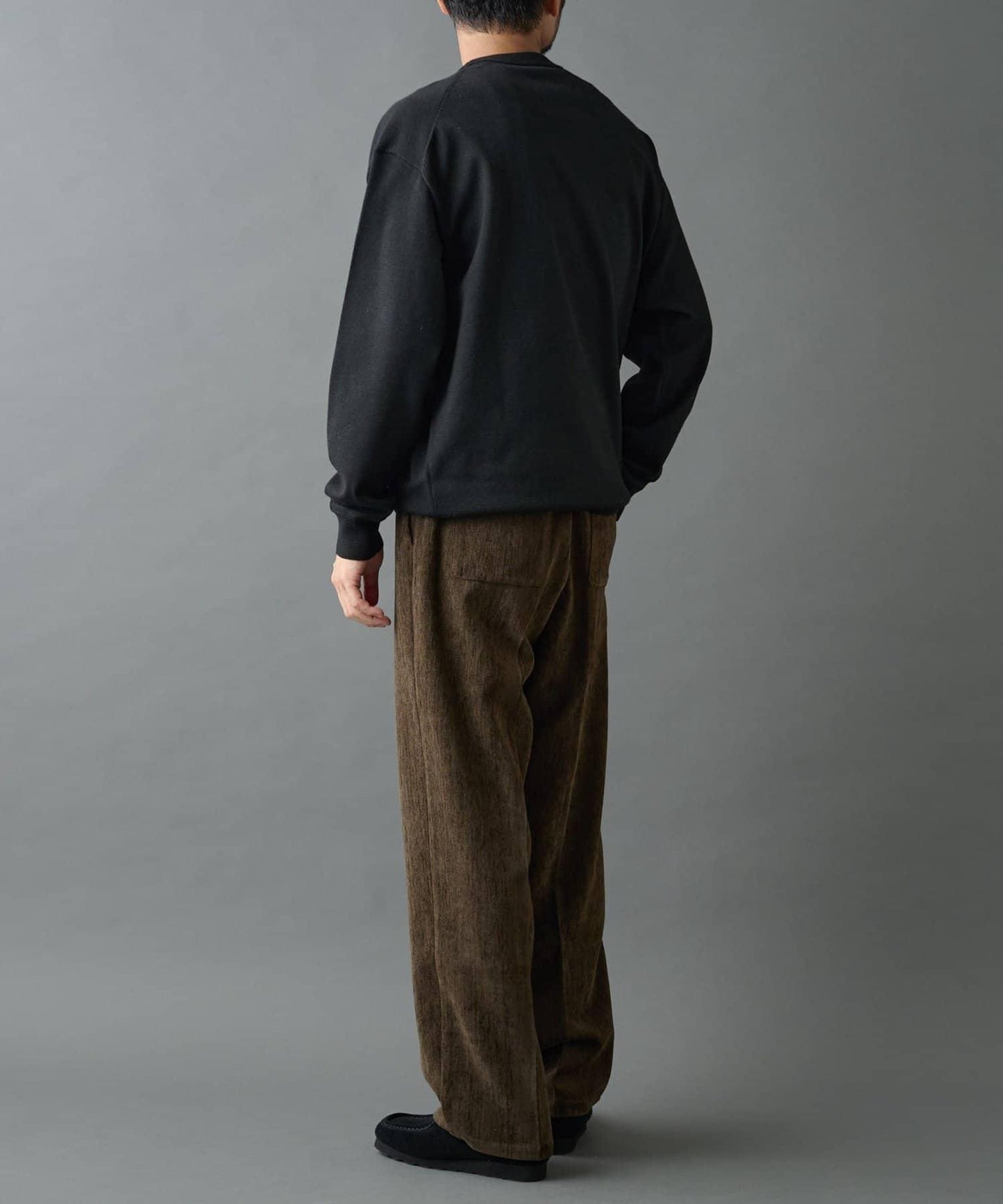 漸變色磨毛直筒西裝褲