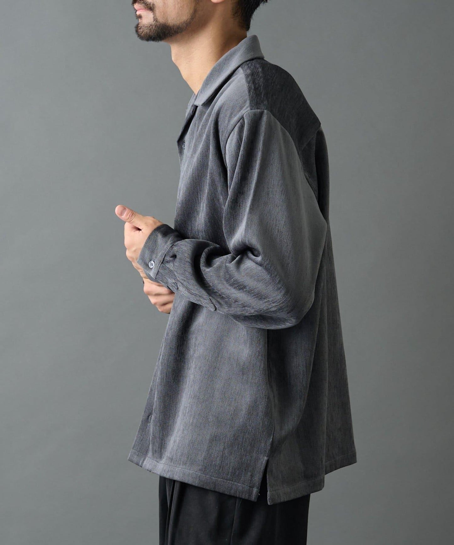 漸變色毛絨襯衫