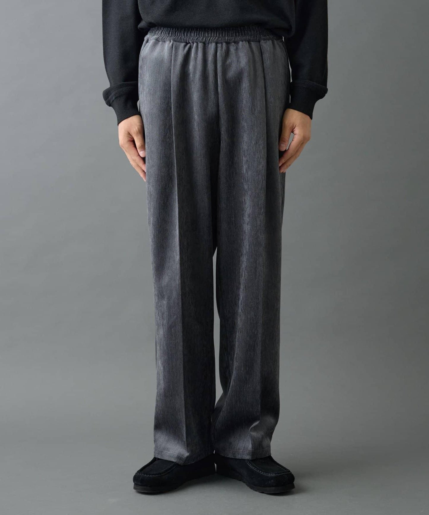 漸變色磨毛直筒西裝褲