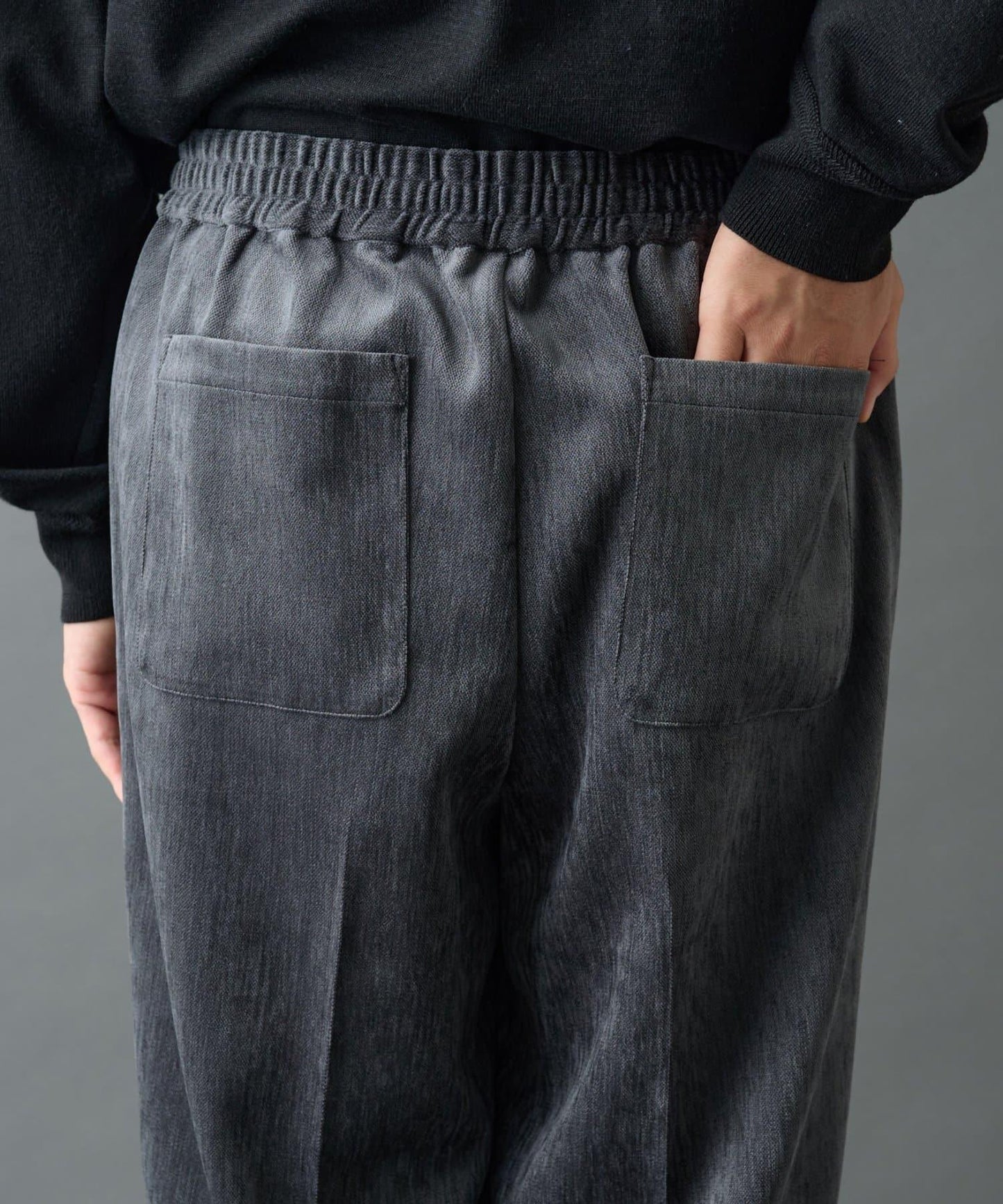 漸變色磨毛直筒西裝褲