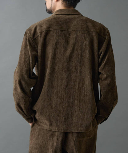 漸變色毛絨襯衫