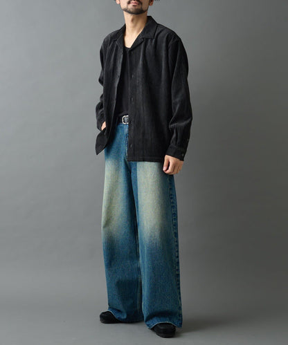 漸變色毛絨襯衫