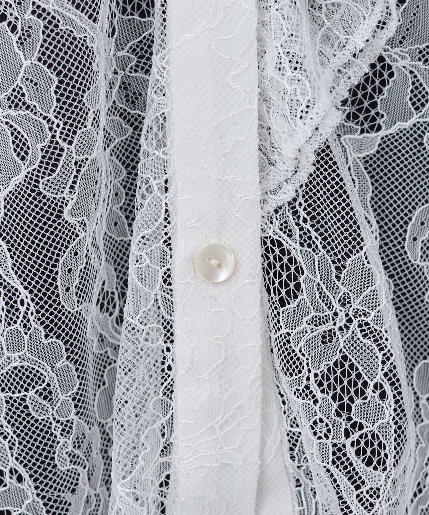 透視蕾絲荷葉邊襯衫