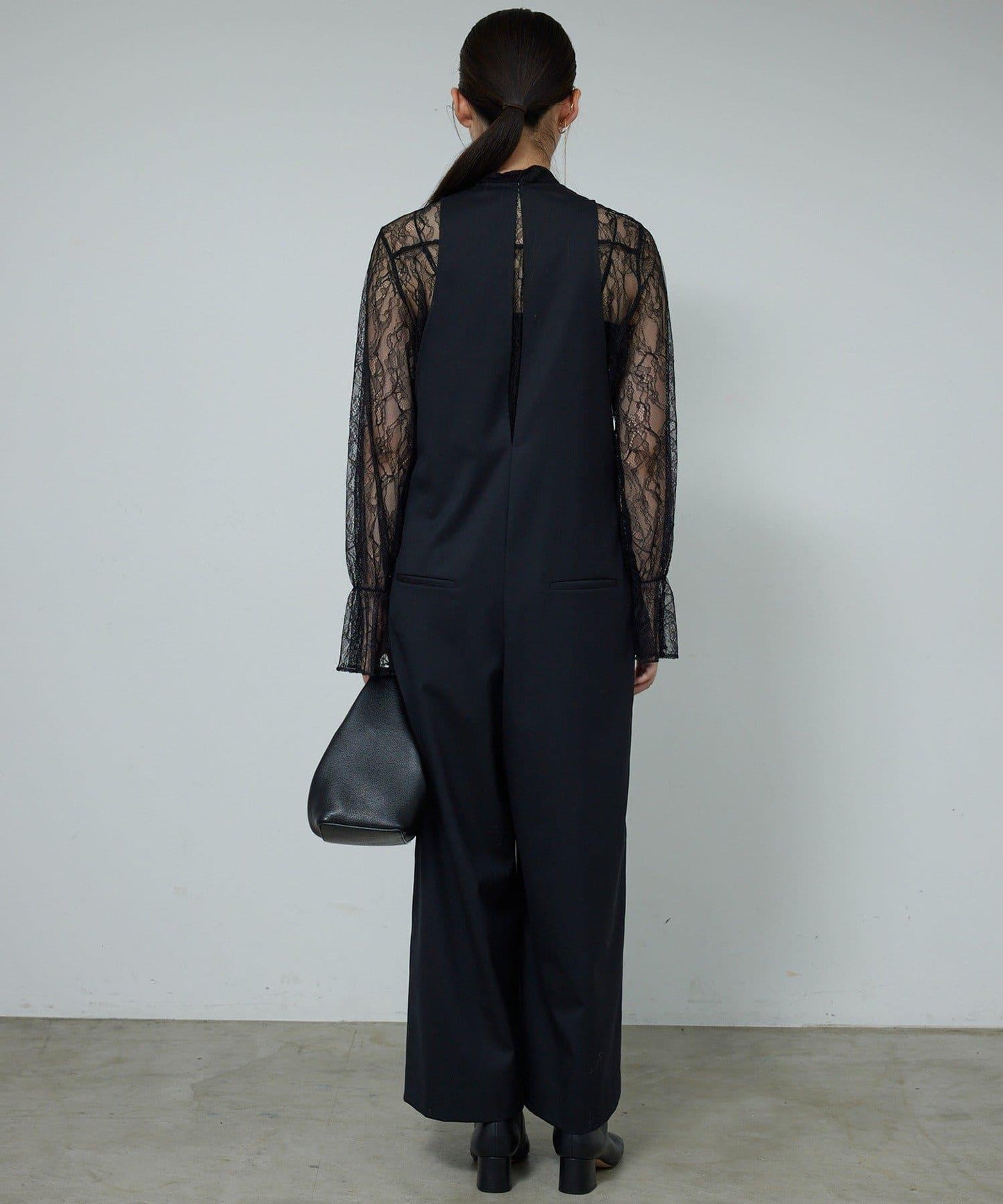 透視蕾絲荷葉邊襯衫