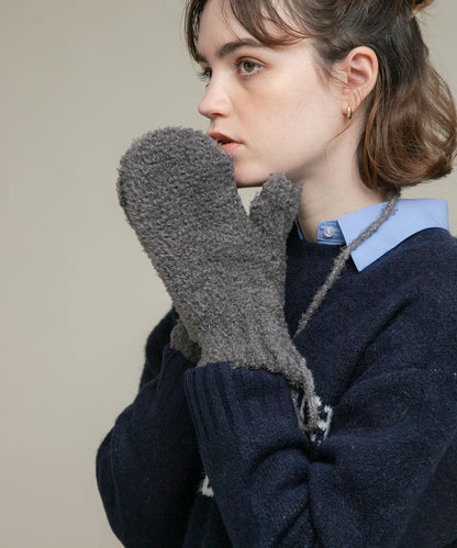 亮片圈圈紗針織連指手套