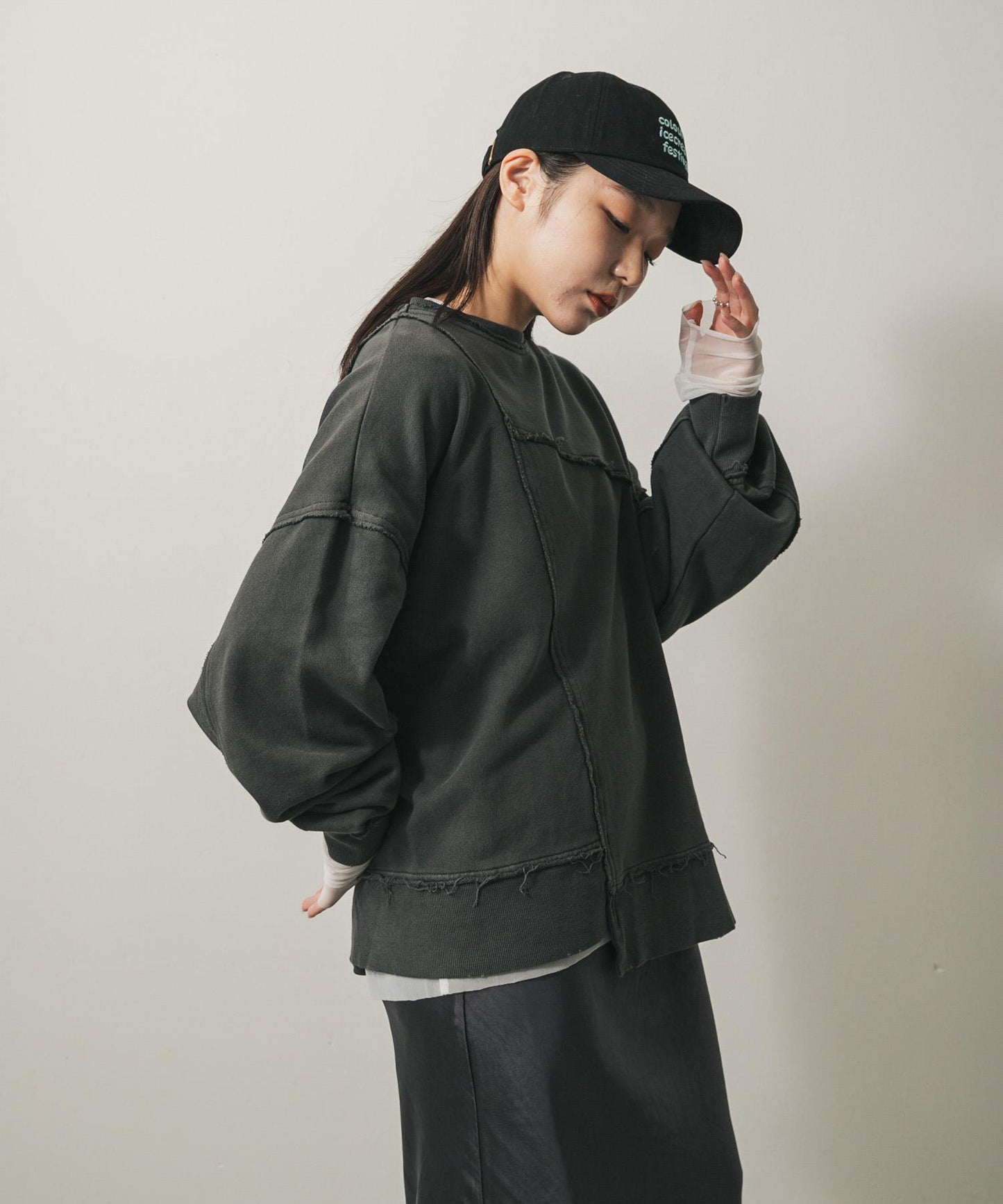 拼接色塊寬鬆衛衣