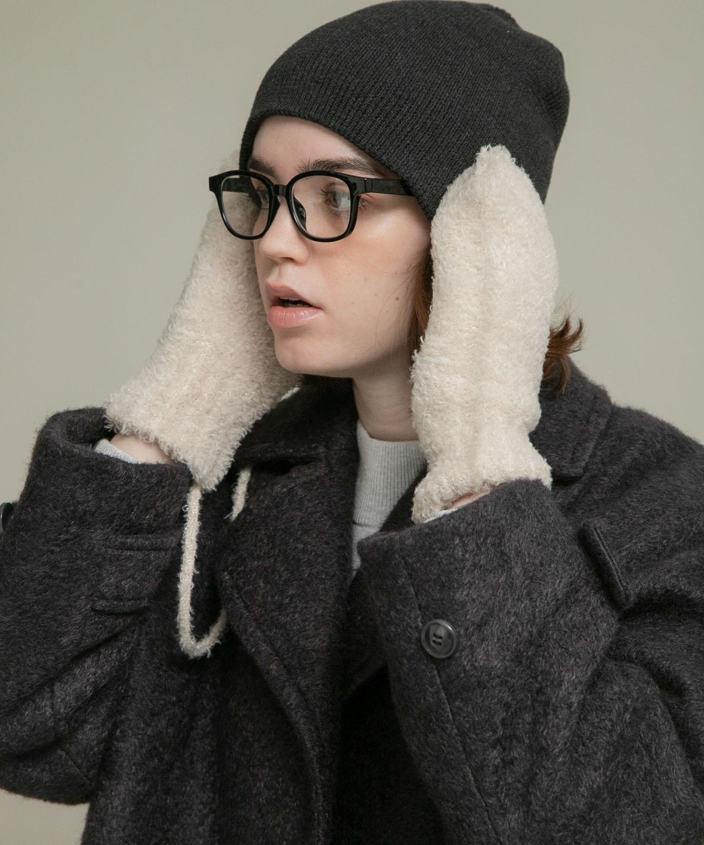 亮片圈圈紗針織連指手套