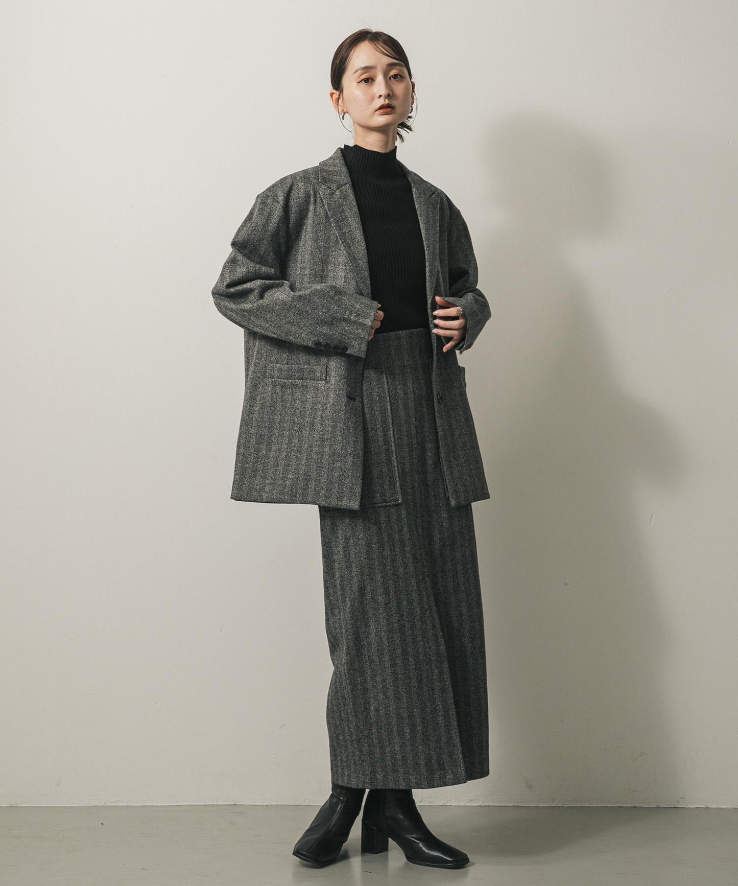 TALL尺碼/官網限定 針織呢料外貼袋半身裙