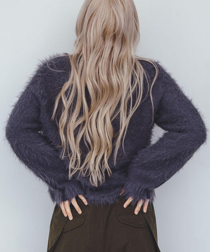 線條設計長毛針織衫