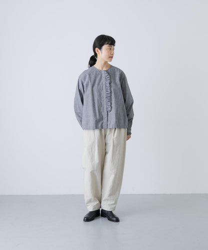 棉絲荷葉邊襯衫
