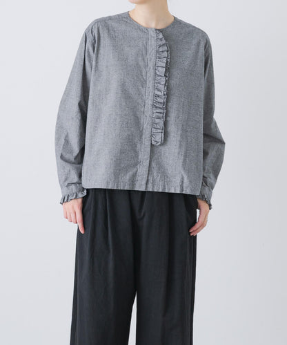 棉絲荷葉邊襯衫