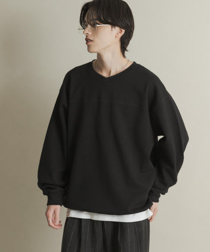 珠地V領衛衣