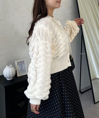 泡泡針織開衫