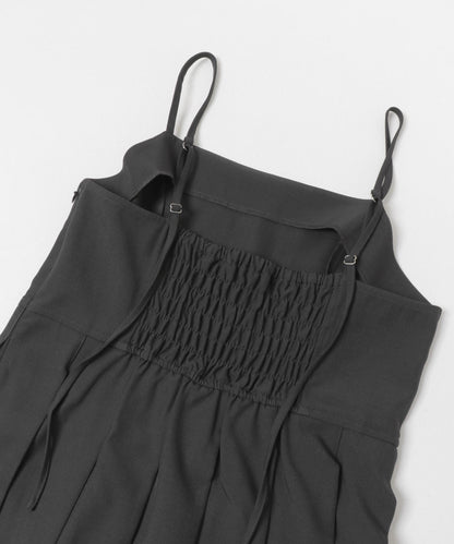 百褶迷你吊帶連衣裙