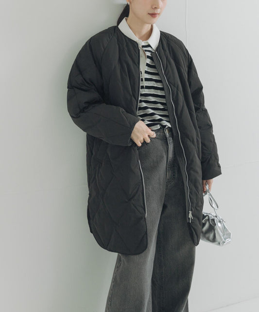 繭型絎縫長款羽絨服