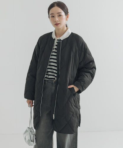 繭型絎縫長款羽絨服
